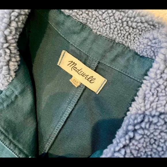 Madewell Sherpa Blue Jumpsuit with Collar Detail - Picture 3 of 11